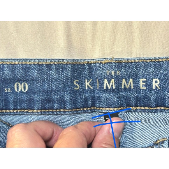 White House Black Market Skimmer Jeans Womens Size 00 Blue Wash Zip Pockets - Picture 3 of 9